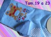 Meia Antiderrapante (Tam.U 19-23) INFANTIL Sapinho Azul-bb01